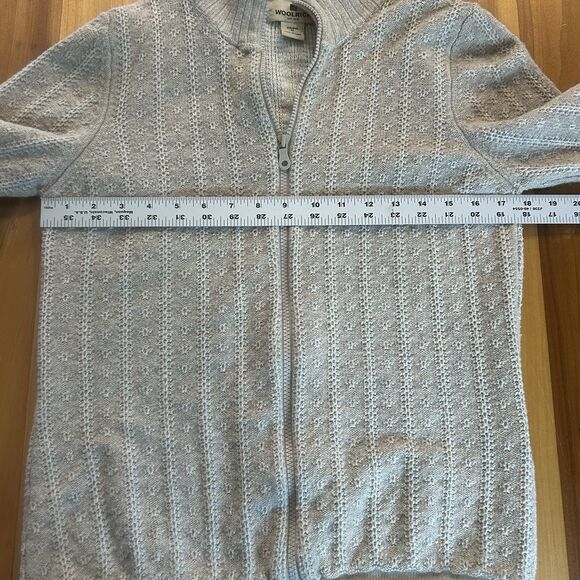 Woolrich Women’s Cardigan. Medium. Zip Front. Khaki. Wool Blend. Vintage - Picture 3 of 11